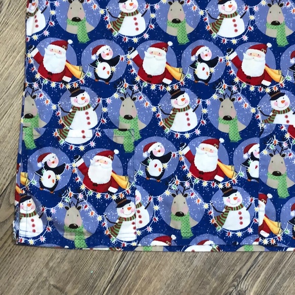 UA Scrubs Christmas Snow Globe V Neck Scrub Top - Picture 6 of 7